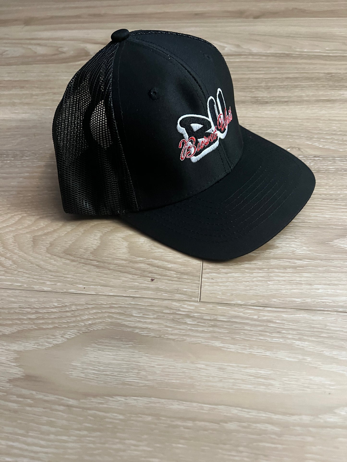 Black Embroidered BU Burnt Unit - BU Brand Baseball Hat image 2
