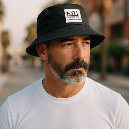 Black Printed BU Burnt Unit - BU Brand Bucket Hat | Burnt Unit