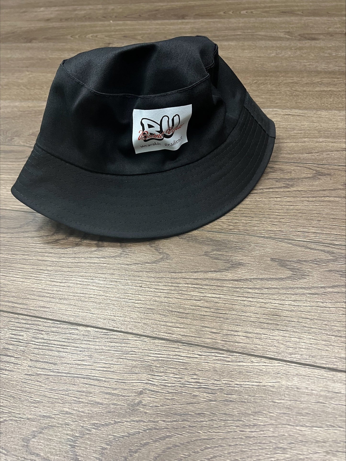 Black Printed BU Burnt Unit - BU Brand Bucket Hat image 3