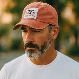 Salmon Printed BU Burnt Unit - BU Brand Baseball Hat image 0