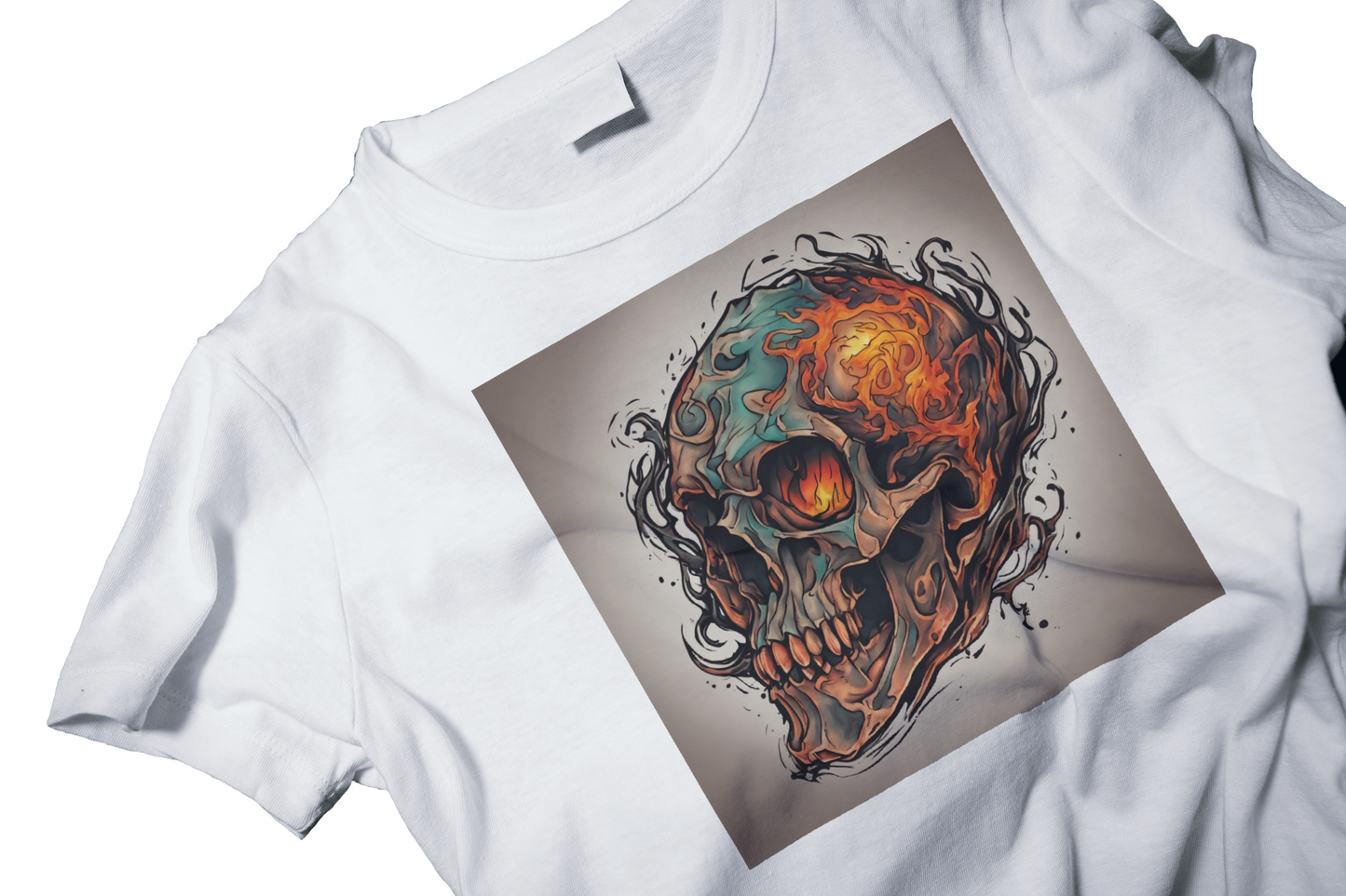 Fire Skull - BU Brand T-shirt Spandex/Polyester Blend image 0