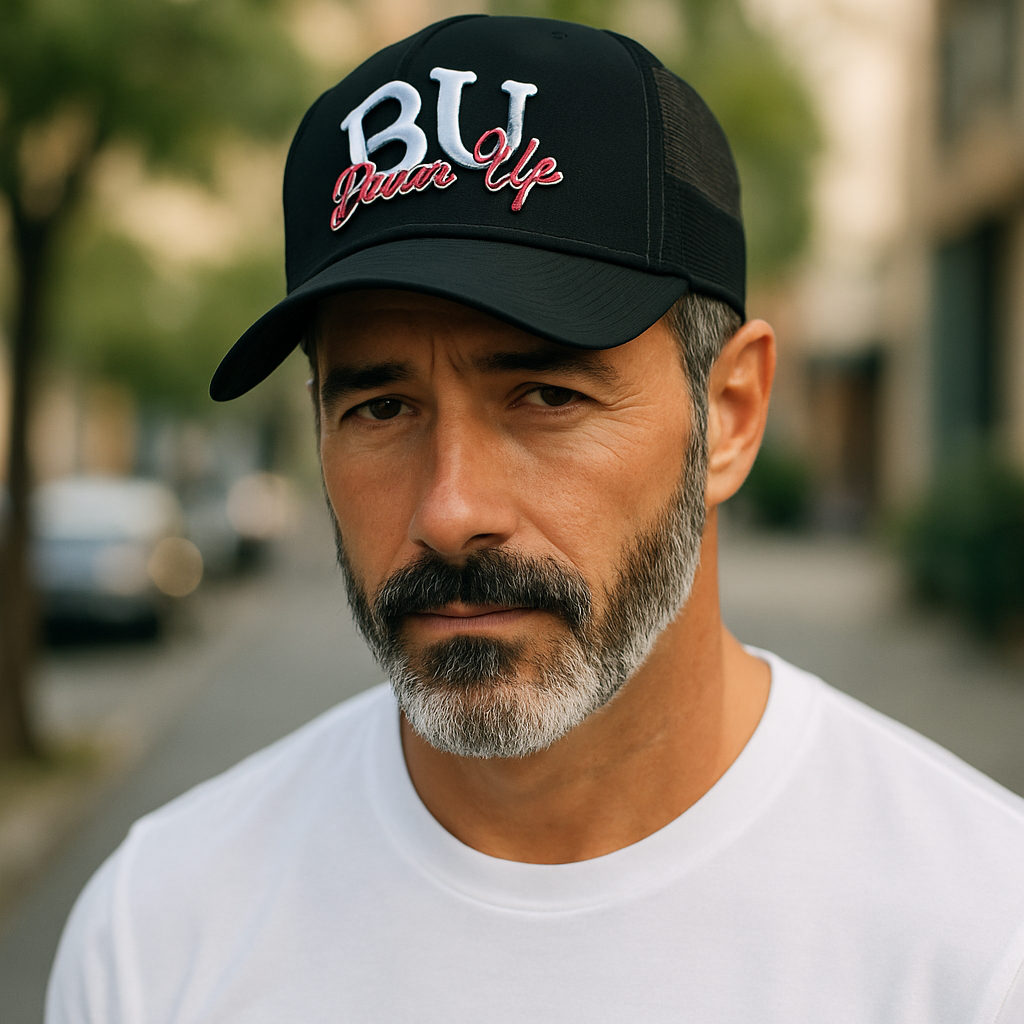 Black Printed BU Burnt Unit - BU Brand Baseball Hat image 0